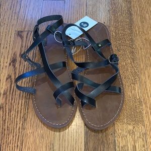 Black Leather Sandals